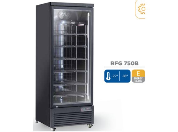 Armadio refrigerato nero negativo mod. RFG 750B. -18°/-22°C.